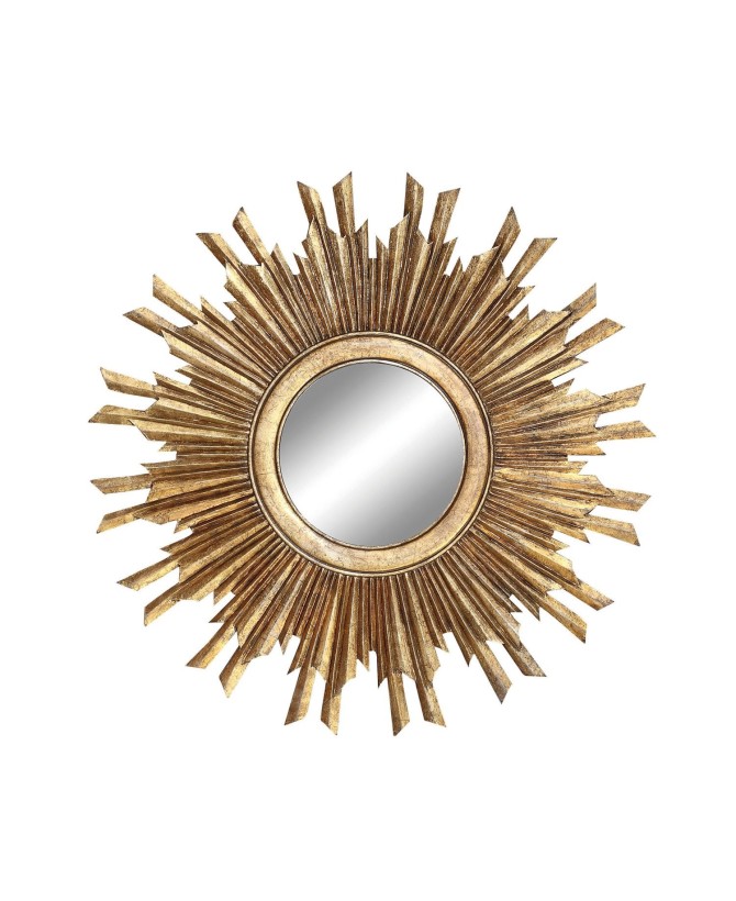 Golden Sunburst Wall Mirror – Round Antique Gold Mirror