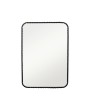 Black Metal Wall Mirror with Beaded Frame
