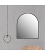 Modern Metal Framed Arched Wall Mirror – Sleek Black Design