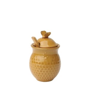 Ceramic Honey Jar with Dipper – Farmhouse-Style Storage & Serving