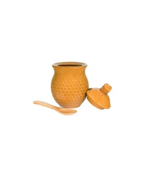 Ceramic Honey Jar with Dipper – Farmhouse-Style Storage & Serving