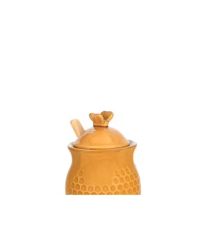 Ceramic Honey Jar with Dipper – Farmhouse-Style Storage & Serving