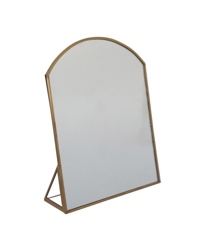 Elegant Brass Arched Standing Mirror – Metal Framed
