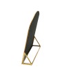 Elegant Brass Arched Standing Mirror – Metal Framed