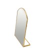 Elegant Brass Arched Standing Mirror – Metal Framed