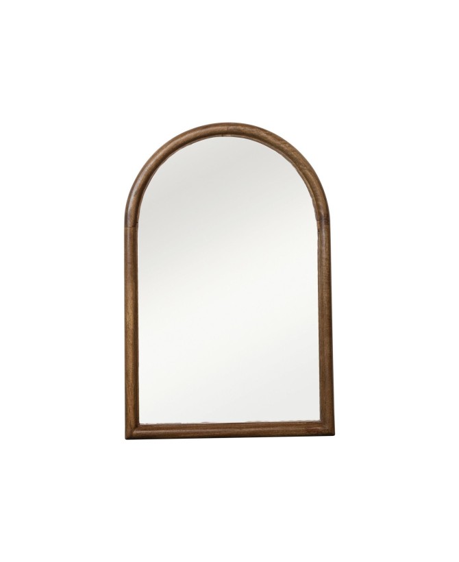 Natural Arched Mango Wood Framed Wall Mirror – Elegant Rustic Décor