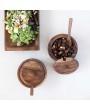 Acacia Wood Covered Bowl with Spoon – Set of 2, Natural Finish
