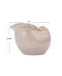 Stoneware Shell Planter – Reactive Glaze, White, Coastal Accent