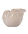 Stoneware Shell Planter – Reactive Glaze, White, Coastal Accent
