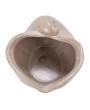 Stoneware Shell Planter – Reactive Glaze, White, Coastal Accent