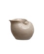Stoneware Shell Planter – Reactive Glaze, White, Coastal Accent