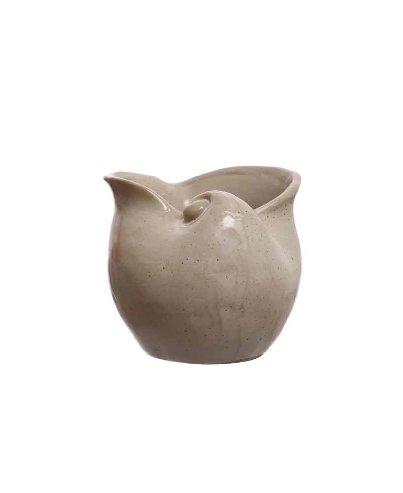 Stoneware Shell Planter – Reactive Glaze, White, Coastal Accent Stoneware Shell Planter – Reactive Glaze, White, Coastal Accent