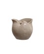 Stoneware Shell Planter – Reactive Glaze, White, Coastal Accent