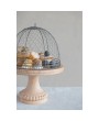 Metal Wire Cloche w/ Mango Wood Base – Farmhouse Décor Set of 2