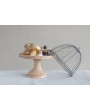 Metal Wire Cloche w/ Mango Wood Base – Farmhouse Décor Set of 2