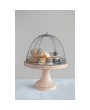 Metal Wire Cloche w/ Mango Wood Base – Farmhouse Décor Set of 2