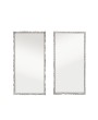 Unique Reclaimed Carved Wall Mirror – Distressed Whitewashed Frame
