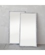 Unique Reclaimed Carved Wall Mirror – Distressed Whitewashed Frame