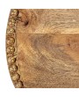 Hand-Carved Mango Wood Tray w/ Beaded Edge & Gold Finish – 16”