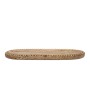 Hand-Carved Mango Wood Tray w/ Beaded Edge & Gold Finish – 16”