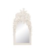 Antique White Wall Mirror with Embossed Flowers & Birds – Vintage Char