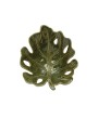Stoneware Leaf Shaped Bowl – Reactive Glaze, Green, 7”