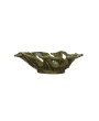 Stoneware Leaf Shaped Bowl – Reactive Glaze, Green, 7”