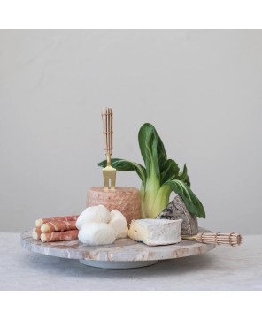 Multi-Color Marble Lazy Susan – 14" Rotating Serving Tray