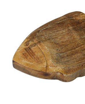 Hand-Carved Mango Wood Fish Dish – Natural Rustic Serveware