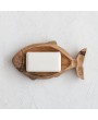 Hand-Carved Mango Wood Fish Dish – Natural Rustic Serveware