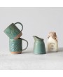 12 oz. Stoneware Creamer – Matte Green, Reactive Glaze Finish