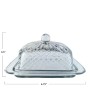 Cut Recycled Glass Butter Dish with Embossed Design – Farmhouse Style