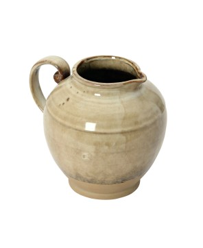72 oz. Stoneware Pitcher – Beige, Reactive Glaze, Handcrafted