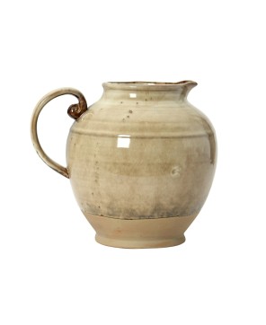 72 oz. Stoneware Pitcher – Beige, Reactive Glaze, Handcrafted
