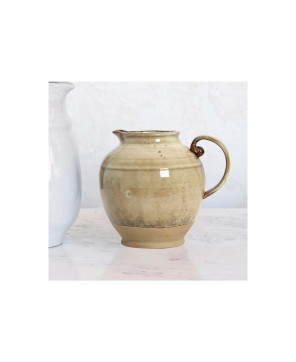 72 oz. Stoneware Pitcher – Beige, Reactive Glaze, Handcrafted