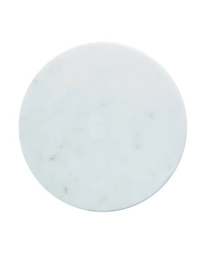 White Marble Pedestal – 8" Round, Interlocking Base, Elegant Display