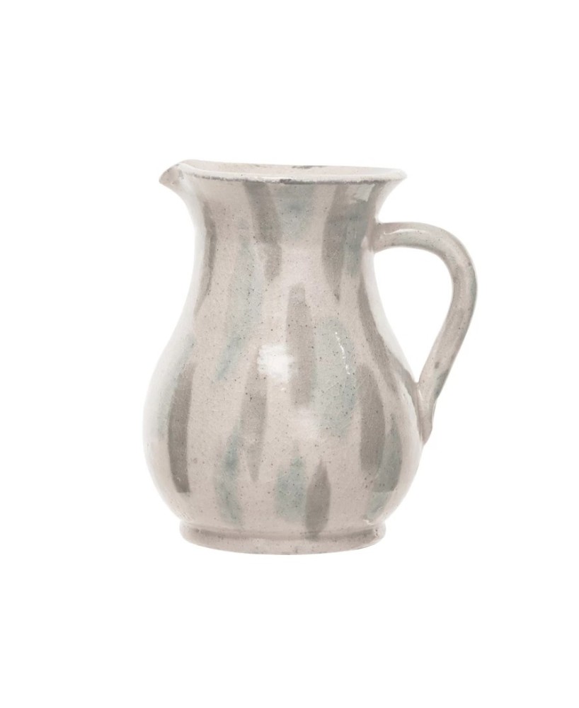Hand-Painted Terra-Cotta Pitcher – 72 oz., Rustic Crackle Glaze Hand-Painted Terra-Cotta Pitcher – 72 oz., Rustic Crackle Glaze