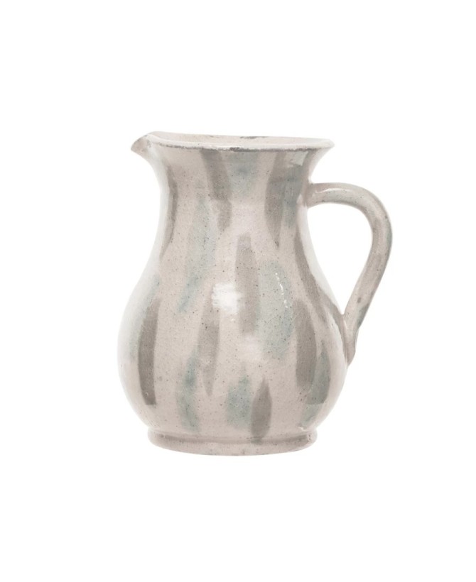 Hand-Painted Terra-Cotta Pitcher – 72 oz., Rustic Crackle Glaze