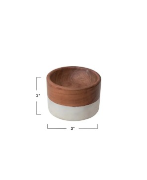 Marble & Acacia Wood Pinch Pot – Stylish & Functional Kitchen Storage