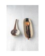 Two-Tone Stoneware Spoon – 7.25", Reactive Glaze, Brown & Beige