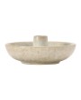 5" Stoneware Dish w/ Toothpick Holder – White Reactive Glaze