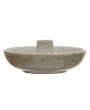 5" Stoneware Dish w/ Toothpick Holder – White Reactive Glaze