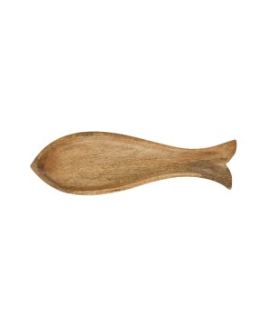 Mango Wood Fish-Shaped Dish – Hand-Carved Coastal Serveware