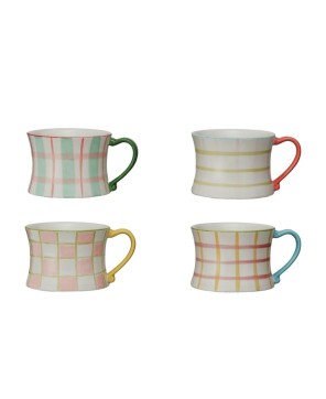8 oz. Hand-Painted Stoneware Mug – Vibrant & Stylish