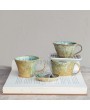 10 oz. Stoneware Mug – Reactive Crackle Glaze & Elegant Design