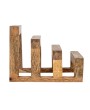 Rustic Mango Wood Stand with 3 Sections – Farmhouse Kitchen Storage
