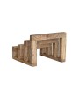 Rustic Mango Wood Stand with 3 Sections – Farmhouse Kitchen Storage