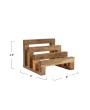 Rustic Mango Wood Stand with 3 Sections – Farmhouse Kitchen Storage