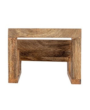 Rustic Mango Wood Stand with 3 Sections – Farmhouse Kitchen Storage