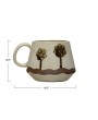 Hand-Painted Stoneware Mug – Scenic Trees, Reactive Glaze